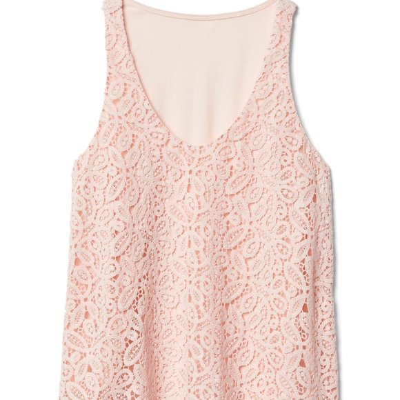 Gap Tank Top Pink Embroidery Lace Overlay NEW - Picture 5 of 7